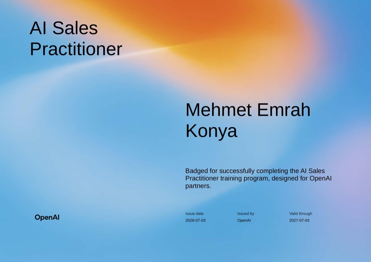 AI Sales Practitioner sertifikası
