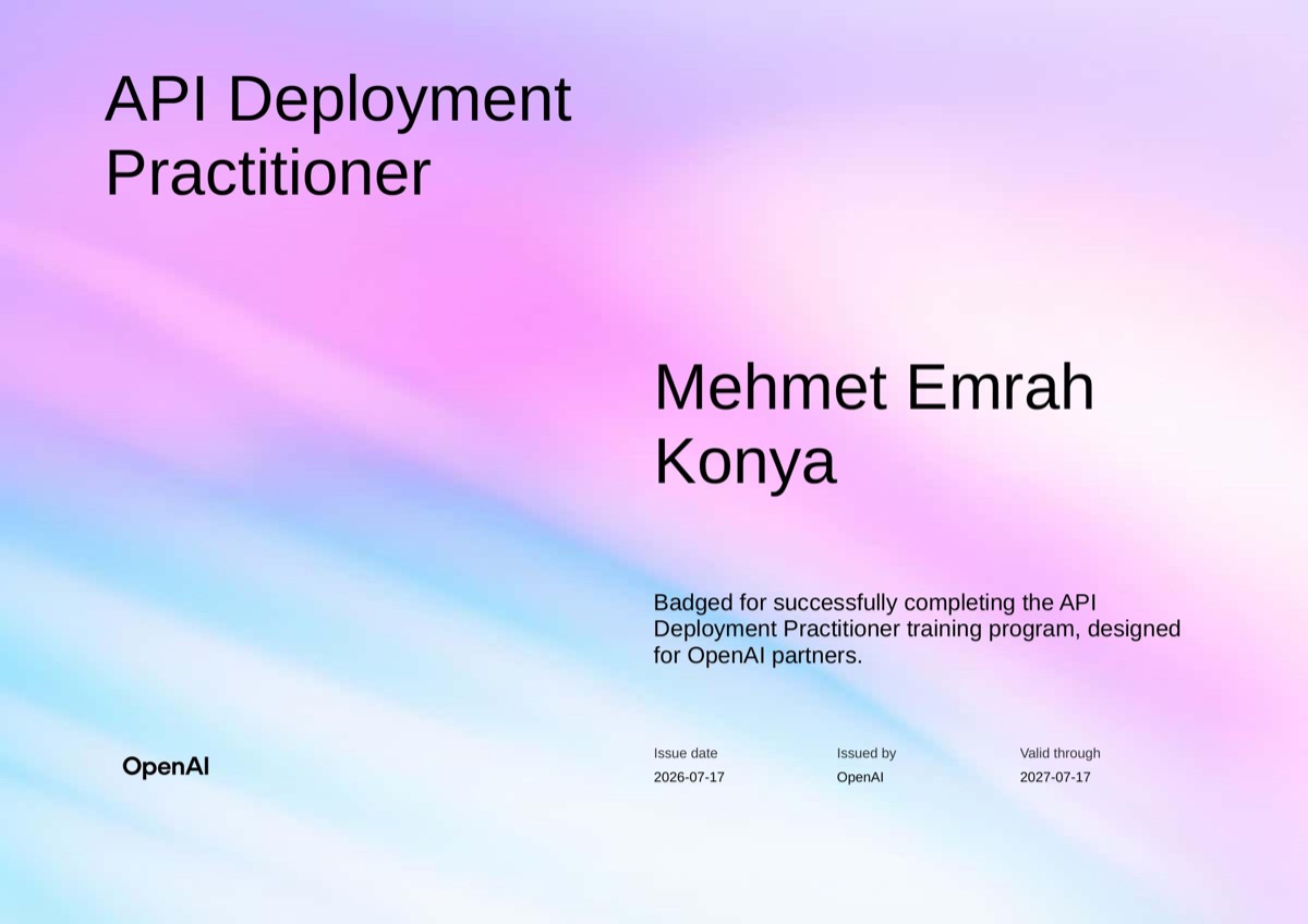 API Deployment Practitioner sertifikası