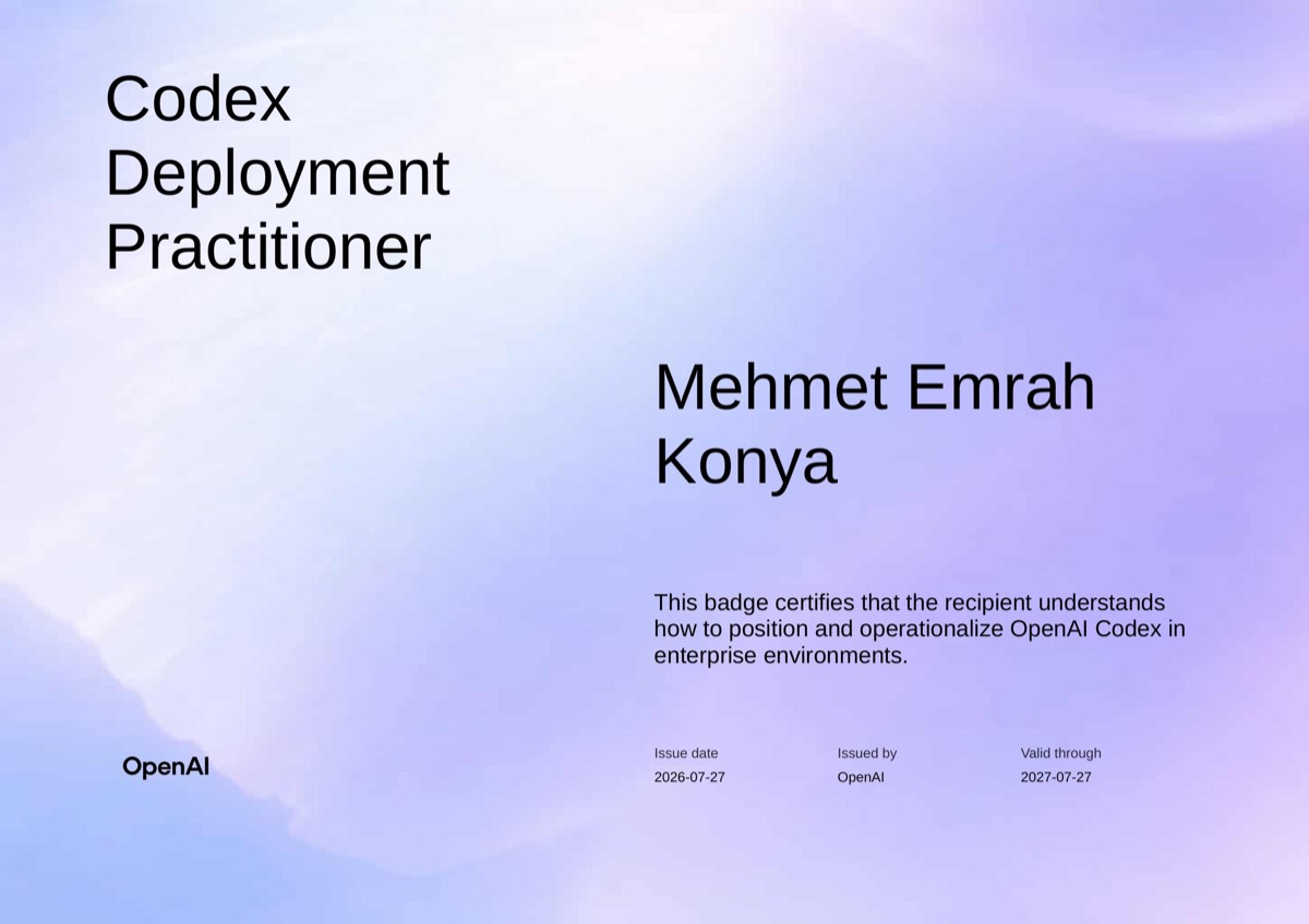 Codex Deployment Practitioner sertifikası