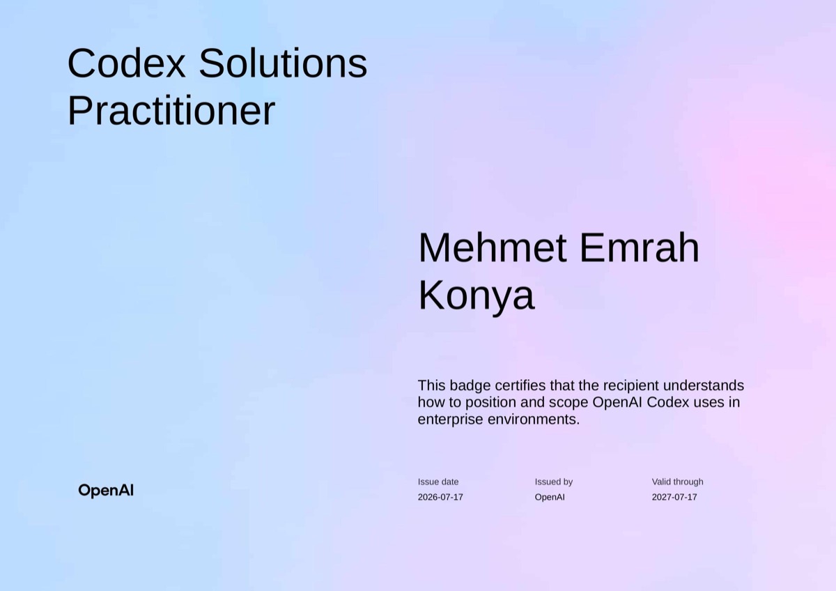 Codex Solutions Practitioner sertifikası