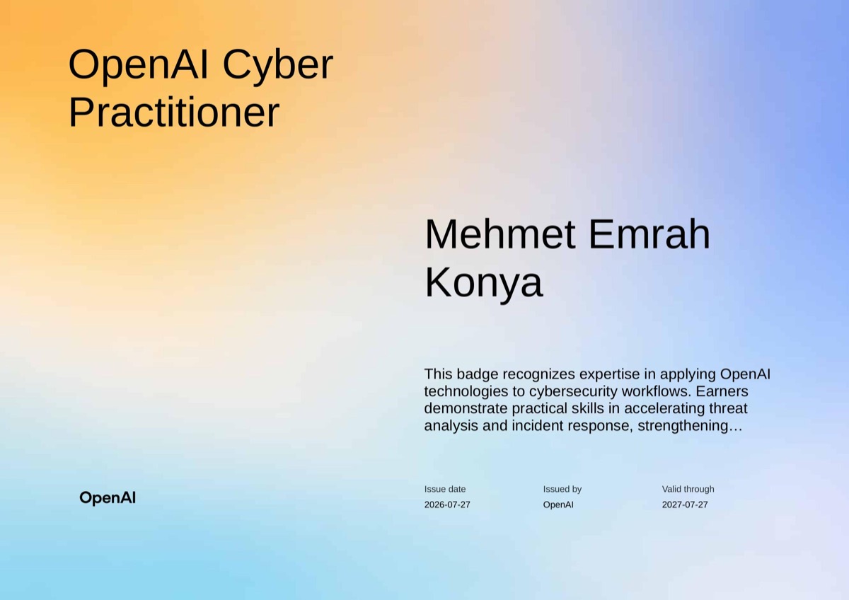 OpenAI Cyber Practitioner sertifikası