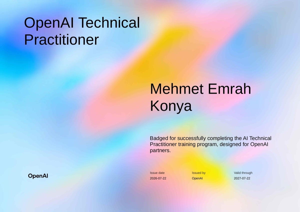 OpenAI Technical Practitioner sertifikası