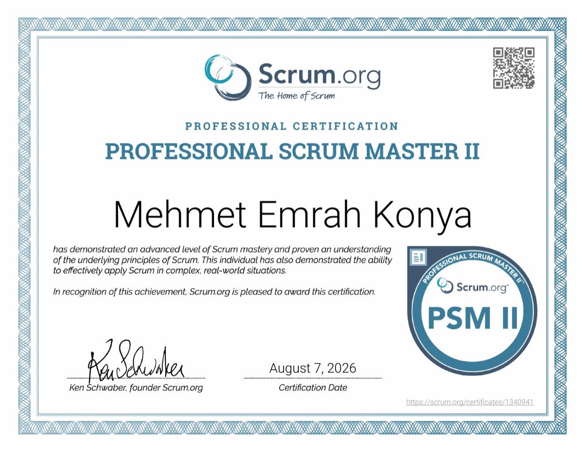 Professional Scrum Master II sertifikası