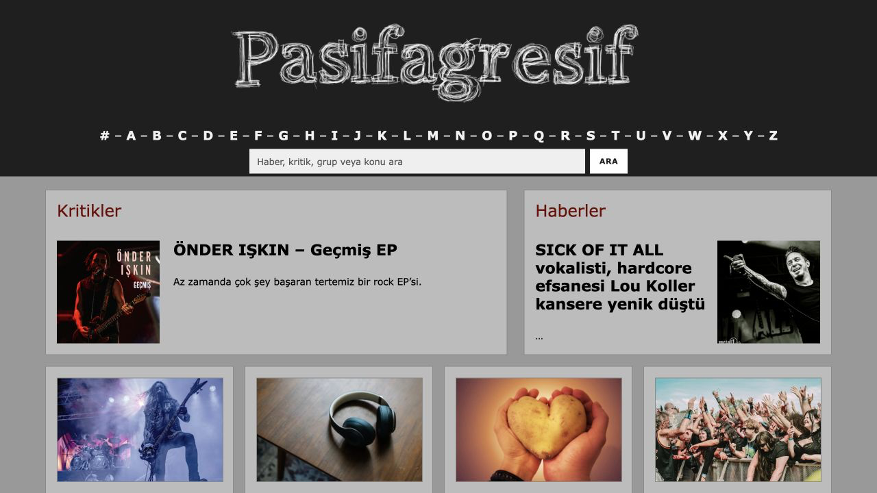 PasifAgresif.com homepage after modernization